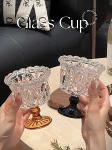 Glass ice cream cup ice cream dessert cup