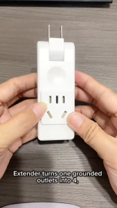 LAOG Outlet Extension Adaptor Socket Power Rotating Adapter 4 Gang Travel Compact Ultra Thin