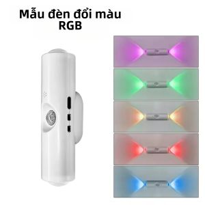 Đèn Ngủ Cảm Biến Chuyển Động LED Hai Đầu Sạc Lại Được Với Giá Đỡ Từ Tính Gắn Tường Đèn Tạo Không Khí RGB Cho Cầu Thang Phòng Ngủ Phòng Khách