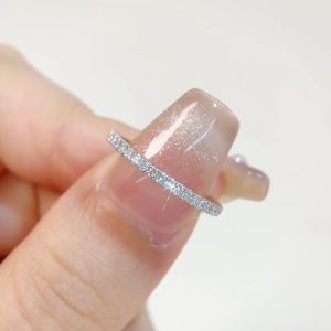 LAZO DIAMOND Half Eternity Pavé Diamond Ring in 375/9K White Gold (D21)