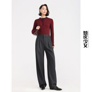 HIPPIE MISS | Petite Special Hippie Style Womens Wide Leg Pants Grey
