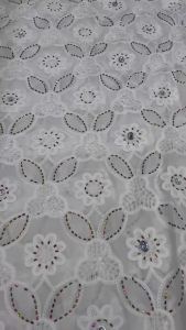 African Nigerian High-Quality Lace Fabric Beaded Embroidery Tulle Stones Guipure Water-Soluble 5 Yards for Wedding Dresses