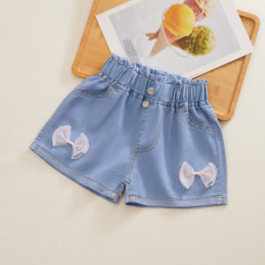 Girls Loose Fit Denim Shorts Summer Thin Outerwear Childrens Clothing Medium to Large Kids Short Pants Breathable Cotton Blend