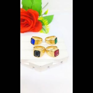 CINCIN COWO TITANIUM  PERSEGI COLLOR RING TUMPUK FASHION ANTI KARAT DAN ANTI LUNTUR (COD)