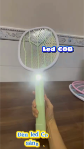 Vợt Muỗi Điện ASE AS-V02 Pin Lithium 1200mAh Sạc Điện 220V Đèn LED COB Lưới 3 Lớp