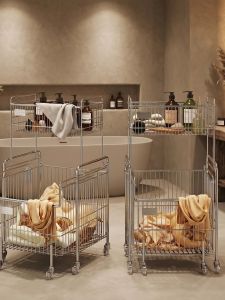 Dual-layer Movable Storage Rack Stainless Steel