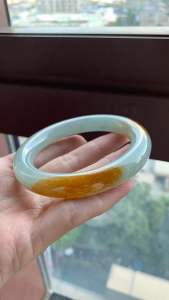 Icy Honey Yellow Jadeite Bangle 冰糖黄翡翠手镯