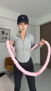 【READY STOCK】Household Fitness Soft Hula/Silent Weight Loss/Cool Model Ice Silk Ice Bean Hoop/Waist Reduction Equipment