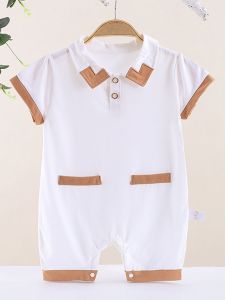 Pure Cotton Summer Thin Short Sleeve Baby Romper One Year Old Baby Overalls Boys Cute 2022 New Style Casual Cotton Clothes
