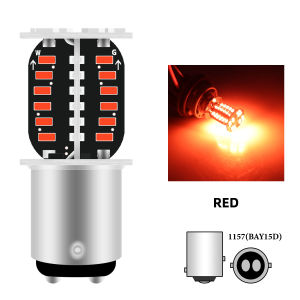 KEVANLY | 1PC 1157 BAY15D LED 3014 64SMD Motorcycle Light Bulb Strobe Brake Light Car Warning Lamp Reverse Stoplight Taillights