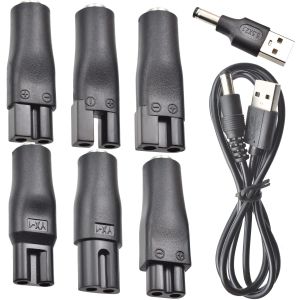 LISI 8 PCS Power Cord 5V Replacement Charger USB Adapter Suitable for All Kinds Hair Clippers Beard Trimmers Shavers