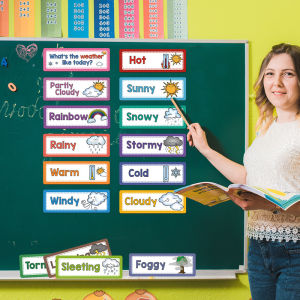 16PCS Weather Flash Cards: Montessori Learning Materials for Kids