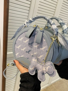 Fashionable Small round Bag Womens Crossbody Shoulder Bag PU Leather Magnetic Clasp Closure Soft Handbag Casual Style