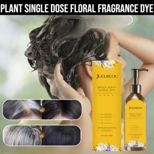 Plant Single Dose Floral Fragrance Dye Plant Flower Scent Hair Dye Covering White Hair Long-Lasting Color Mild Non-Irritating