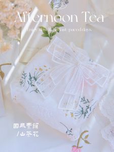 Sweet Tea Flower Milk Silk Underwear Youth Low Waist Triangle Panties  Style Antibacterial Nylon Fabric Floral Pattern