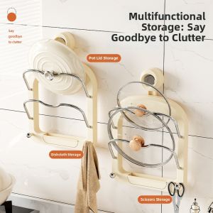 Wall-Mounted Multifunctional Kitchen Storage Rack