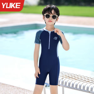 Childrens One-Piece Swimsuit Boys Professional Training Swimwear Sun Protection Surfing Casual Style Summer New Arrival