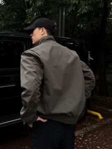 American Style Baseball Coach Jacket Mens Autumn Hardman Cleanfit Workwear Three-Proof Fleece-Lined Outerwear Casual Denim