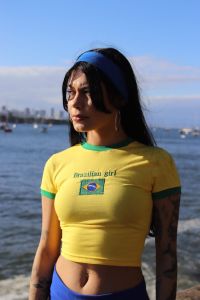 Spicy Girl Millennium Y2K American Retro Sport Style Short Sleeve round Neck Overhead Belly Baring Top Womens T-shirt