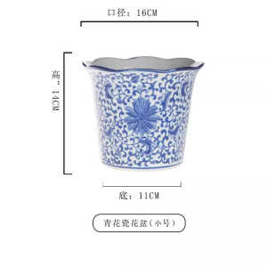 Chinese Style Ceramic Blue And White Porcelain Plant Pots with Hole for Indoor Decorations Large Medium Small Sizes Available