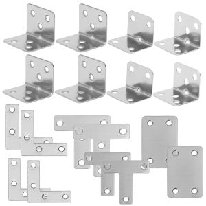 10pcs Stainless Steel Corner Brackets / 90-degree Angle Iron Plate Bracket / Thickened Flat Corner Brace / for Table Chair Cabinet Wardrobe