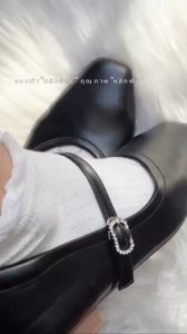 New!!! รองเท้าแมรรี่เจน ประดับด้วยเข็มขัดเพชรคาด วัสดุเป็นพื้นยาง และส้นยางอย่างดี ไม่ลื่น