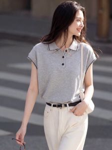 Basic House | Short Sleeve White Polo T-Shirt Summer Loose Wear