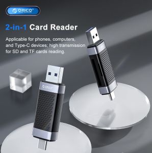 ORICO 2 In 1 USB3.0 Type C การ์ดความจำเครื่องอ่าน/การ์ดเครื่องอ่าน Type C สำหรับ TF/SD ซื้อ ที่ดีที่สุด
