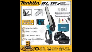 MAKITA  6 Inch Mini Chainsaw Battery Electric Cordless Chain Saw Pruning Elektrik Saw CutterHandheld Pruning Wood Saw Garden Tool