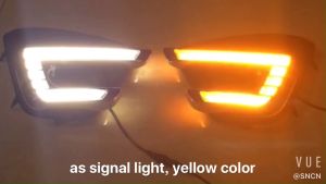 SNCN 2PCS 12V Car LED Daytime Running Headlamps For Mazda CX-5 CX5 2013 2014 2015 2016 Daylights Yellow Turn Signal Car DRL Foglamp