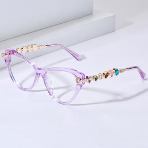 HEPIDEM Acetate Metal Glasses Frame Women 2026 New Vintage Retro Gem Diamonds Eyeglasses Men Fashion Famous Brand Designer Nerd Spectacles Japan Korea Style Optical Eyewear 9400