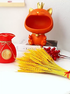 Bình Trang Trí Tết Bông Lúa Hình Túi Tiền Màu Đỏ Phong Thủy Chiêu Tài Lộc Để Bàn