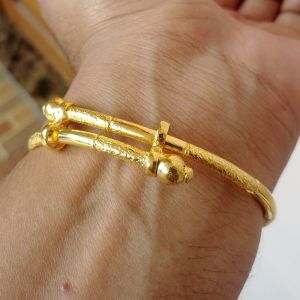 Gelang Lidi Ukir Pasir Lapis Emas 24k Tebal 3mm