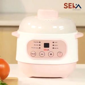 Nồi Nấu Cháo Chậm Cho Bé Ăn Dặm SEKA GT68 - Nồi Hầm Cháo Kho Cá Chậm Hầm Cách Thủy Ninh Cháo Cho Bé 4 In 1
