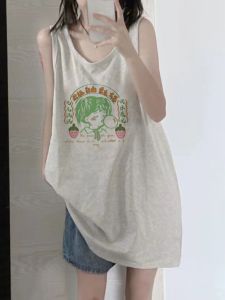 Áo Thun Nữ Tay Lửng Cotton Phong Cách Mỹ Rộng Rãi Cổ Treo Mùa Hè Mặc Ngoài Quần Áo Bóng Rổ Thoải Mái Thoáng Khí