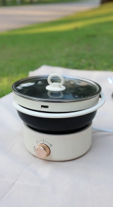 【Malaysia Spot】LOTOR 小浣熊 2025 New Portable Electric Cooker Foldable Multifunctional Non-Stick Multi Cooker Travel Camping Hot Pot Electric Cooker Periuk Elektrik 电煮锅—COD