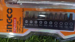 INGCO 12PCS FLEXIBLE SHAFT SCREWDRIVER SET | AKSDFL1208 | TOOLSRTOYS | ING-HANDTOOLS