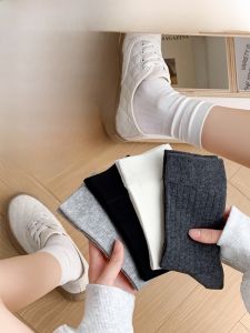 JIAZINI | White Cotton Summer Mid-Calf Socks