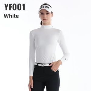 Summer New Ice Silk Golf Womens Long Sleeve Sun Protection Shirt Base Layer White T-shirt Innerwear Golf Clothing for Women