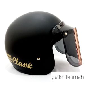 Helm bogo dewasa classic warna Hitam Doff Variasi pakai kaca bisa COD