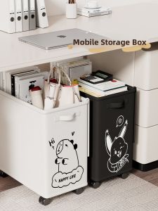 Office Desk underneath Mobile Storage Rack Small Cart with Wheels Workstation Bag Placement Shelf Dormitory Bookbag Moveable Organizer