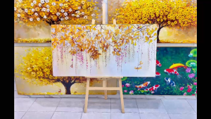 Tranh Cây Vàng Tranh Tài Lộc Tranh Viên Mãn Tranh Canvas Tranh Tráng Gương Tranh Decor Phòng