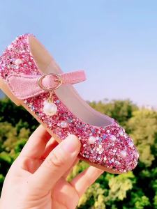 MENGBEIHUAN | Soft Princess Shoes for Girls Flat Elegant Soft Bottom Pink Party Shoes
