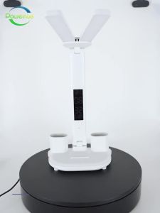 LED Table Lamp Double-Headed USB Chargeable Dimmable Desk Lamp with Calendar Clock Foldable Eye Protection Reading Night Light
