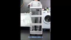 🔰 4 Tier Trolley Racks with Wheels Multifunction Storage Shelf Rack for Kitchen Office Home Book Baby Toys