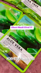 [BPOM] KORMESIC Masker Aloe Vera Moisturizing Sheet Mask Masker Wajah Anti Penuaan Masker Wajah Pelembab Perawatan Kulit Lidah Buaya
