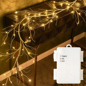 48 LED Birch Vine Lights  Battery  Power Artificial Branch Vine Light for Christmas Fireplaces Tables Indoors And Outdoors Decor