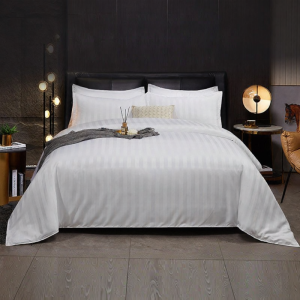 New Hotel Quality 100% Cotton Sheet Set White Sateen