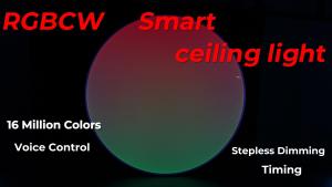SMATRUL Tuya Wifi lampu siling pintar Led Bulb RGBCW 24W boleh dimalapkan cahaya kawalan jauh hidup pintar berfungsi dengan Alexa Google Home