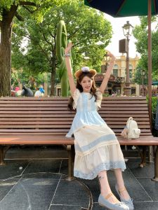 Blue Lace Floral Embroidery Long Sleeve Top And High Waist Skirt Set Womens Fashion Spring Summer Outfit Short Sleeve Ensemble